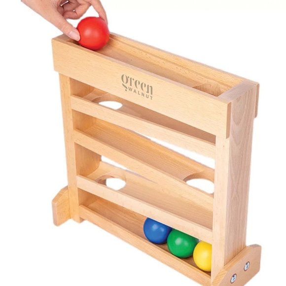 Wooden Ball Tracker, Montessori Ball Runner - Picture 3 of 9